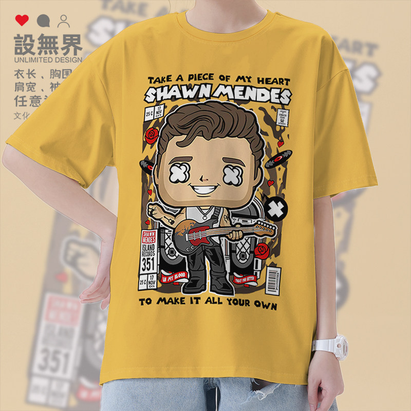 欧美流行歌手ShawnMendes肖T恤