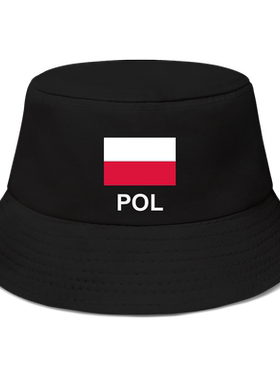 波兰Poland国家足球帽子男女太阳帽渔夫帽学生防晒钓鱼帽设 无界