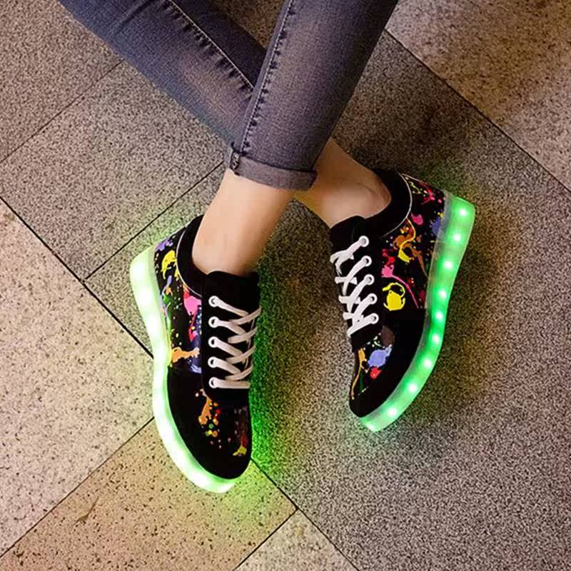 LED men's colorful light shoes women's USB luminous shoes在類目 女鞋, 低幫鞋中 - 來自Buy2taobao.com提供專業的淘寶代購服務
