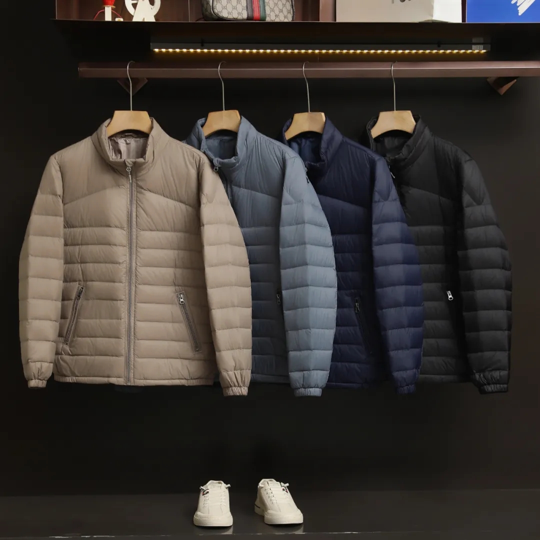 轻奢立领羽绒服男轻暖90鸭绒外套