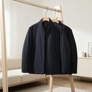 ODM公司单!行政级桑蚕丝夹棉立领夹克秋冬加厚商务翻领棉衣外套