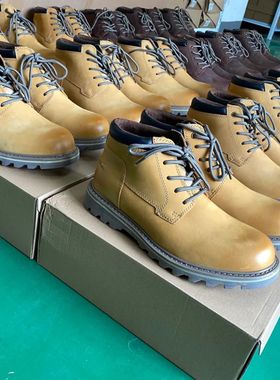 去标高货！品质控~真皮大黄靴美式秋冬户外防水男运动工装休闲鞋