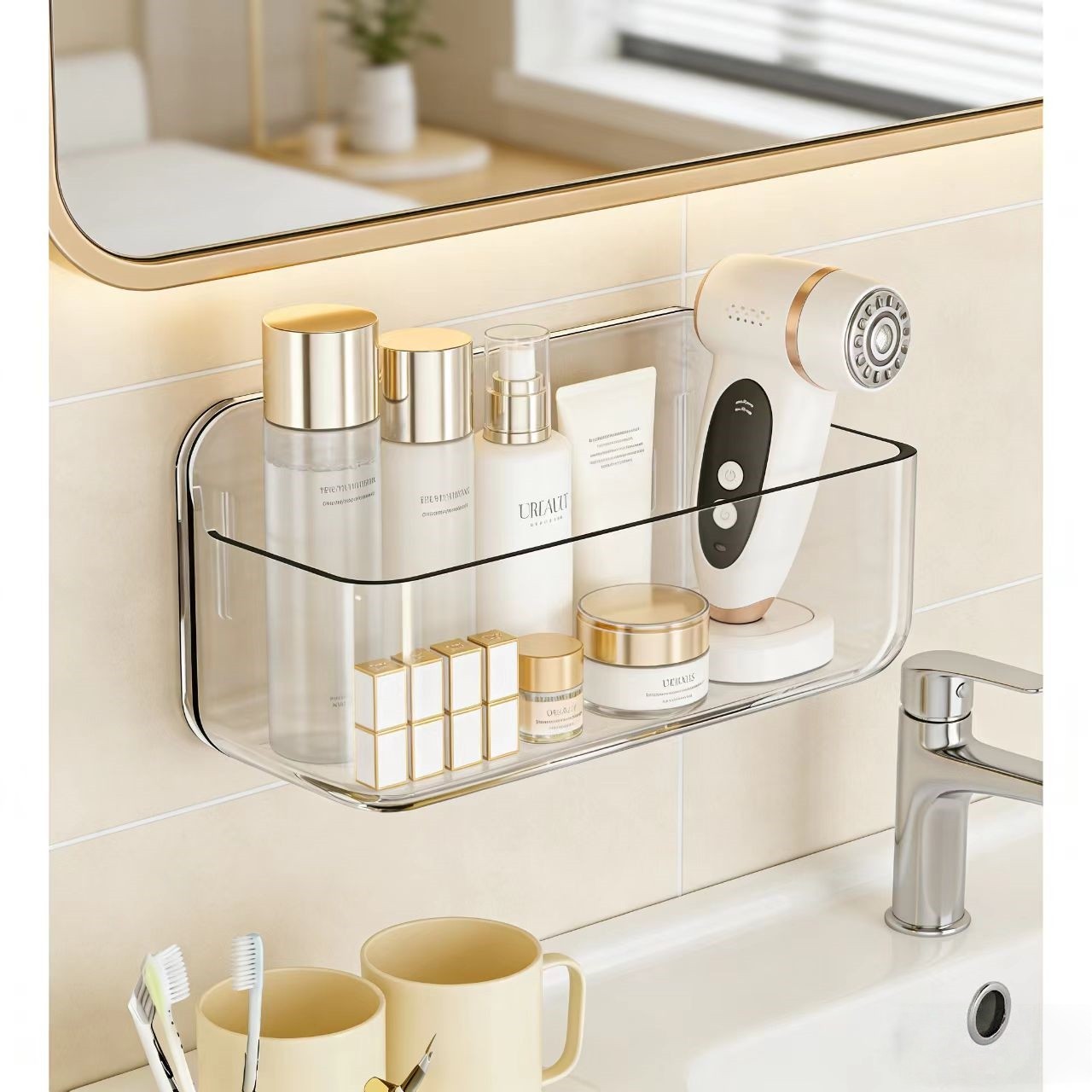 卫生间洗漱台壁挂架面膜水乳收纳浴室墙上免钉省空间置物架收纳架,家庭/个人清洁工具,浴室角架/置物架,淘宝优惠券,粉丝福利购,淘宝优惠卷