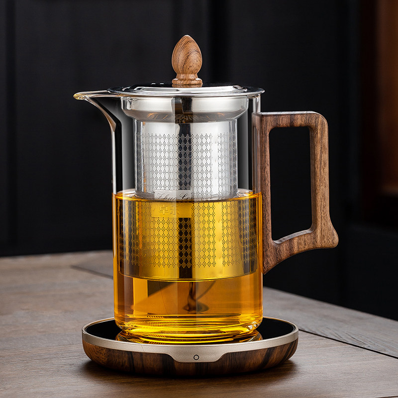 玻璃泡茶壶加厚耐热办公泡茶杯茶水分离不锈钢过滤内胆冲煮花茶壶