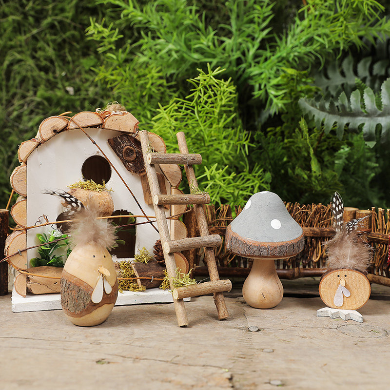 卡通摆件窗台桌面装饰儿童房自然界创意木制摆设幼儿园布置材料