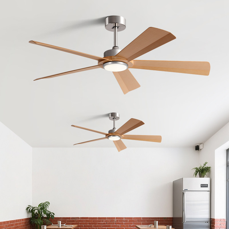 2025新款北欧变频仿木纹吊扇灯