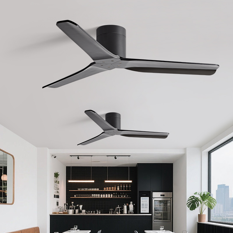 美式复古变频遥控吊扇实木大风力风扇餐厅客厅工业吊顶无灯电风扇