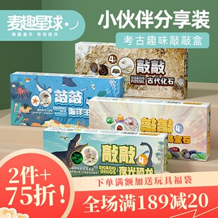 麦趣星球儿童恐龙蛋化石宝石海洋考古挖掘玩具盲盒石膏diy手工