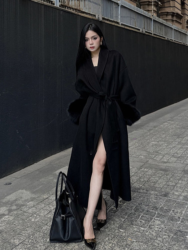 气质名媛赫本风呢子大衣