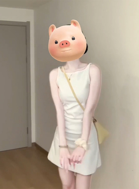 XZY 微胖御姐温柔风无袖吊带连衣裙女25年夏季气质收腰白色小礼裙