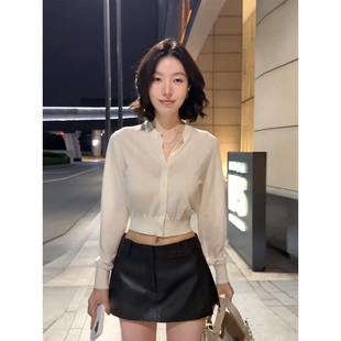 性感半身裙裤 衬衫 女25年夏季 套装 微胖御姐海妖风束腰短款 XZY 长袖