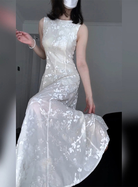 XZY 微胖法式仙气白色网纱背心连衣裙女25年夏多种穿法绝美度假裙