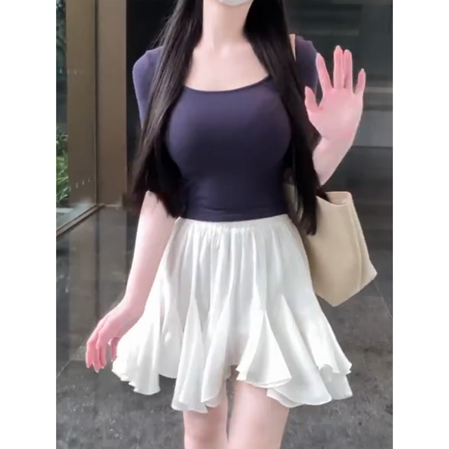 法式性感修身辣妹上衣女25年