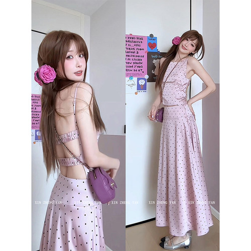 法式纯欲辣妹露背上衣女春夏