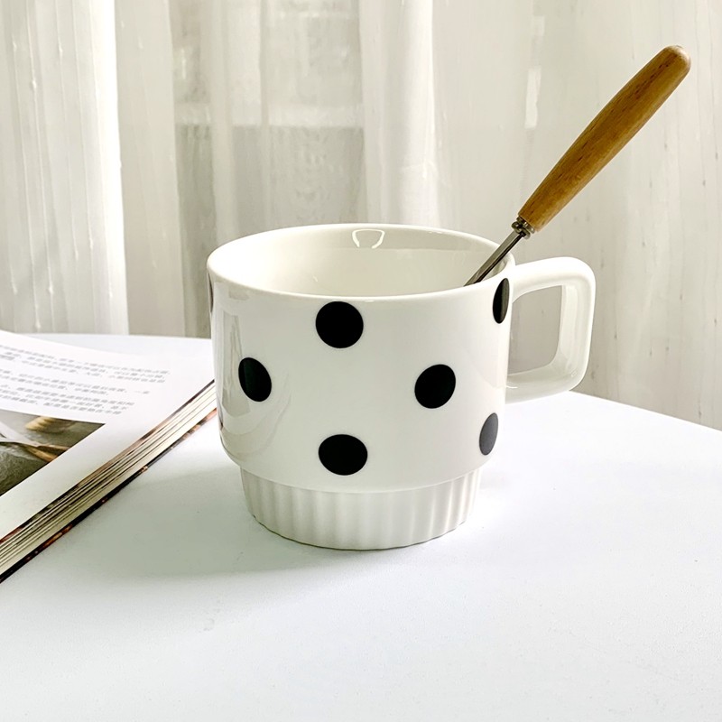 下午茶咖啡牛奶早餐杯ins赫本波点圆球手把陶瓷马克杯下午茶咖啡,餐饮具,奶杯/牛奶杯,淘宝优惠券,粉丝福利购,淘宝优惠卷