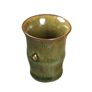 慕砚台湾岩泥茶杯杨芳手工家用主人品茗杯中式竹节聚香品茶闻香杯
