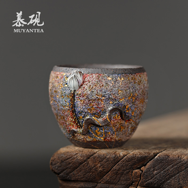 慕砚手作莲花岩矿茶杯陶瓷日本