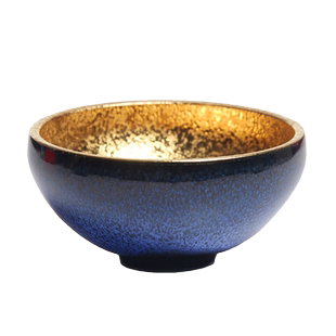 慕砚 天然木叶星空建盏24k纯金釉茶盏主人杯纯手工窑变天目釉单杯