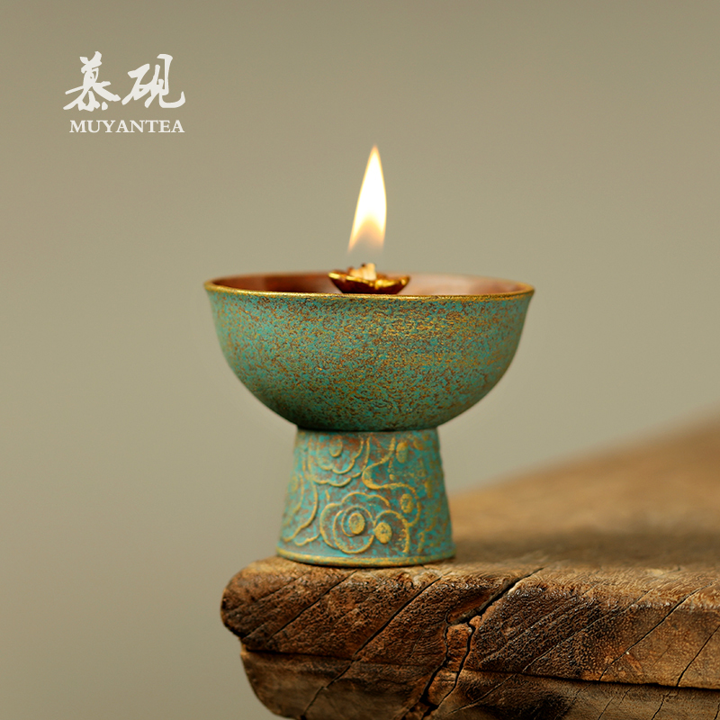 陶瓷油灯灯盏酥油灯灯座老式佛灯