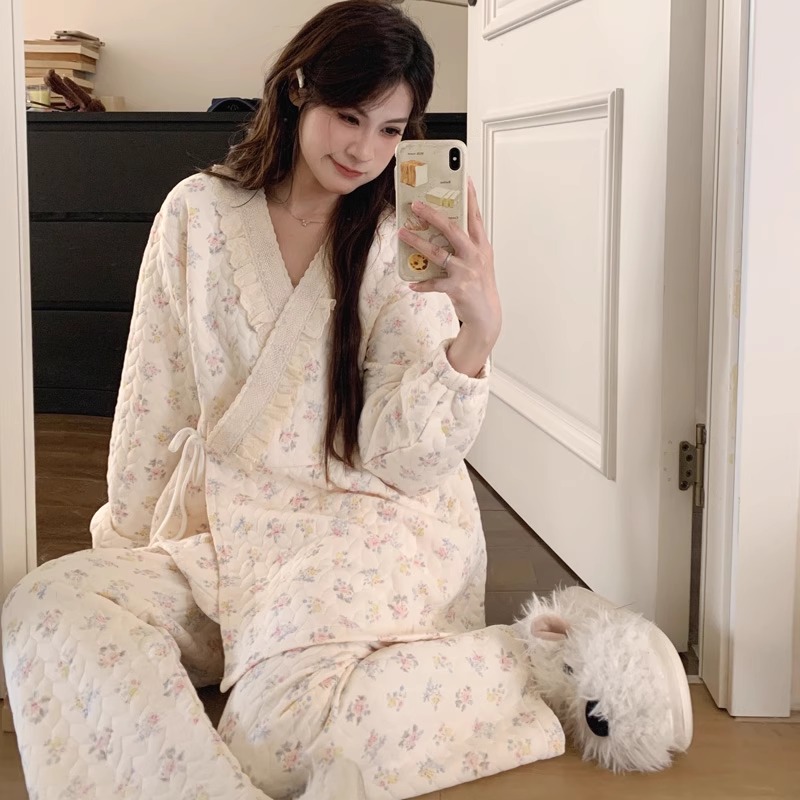 巫妹妹秋冬空气棉保暖孕妇哺乳衣