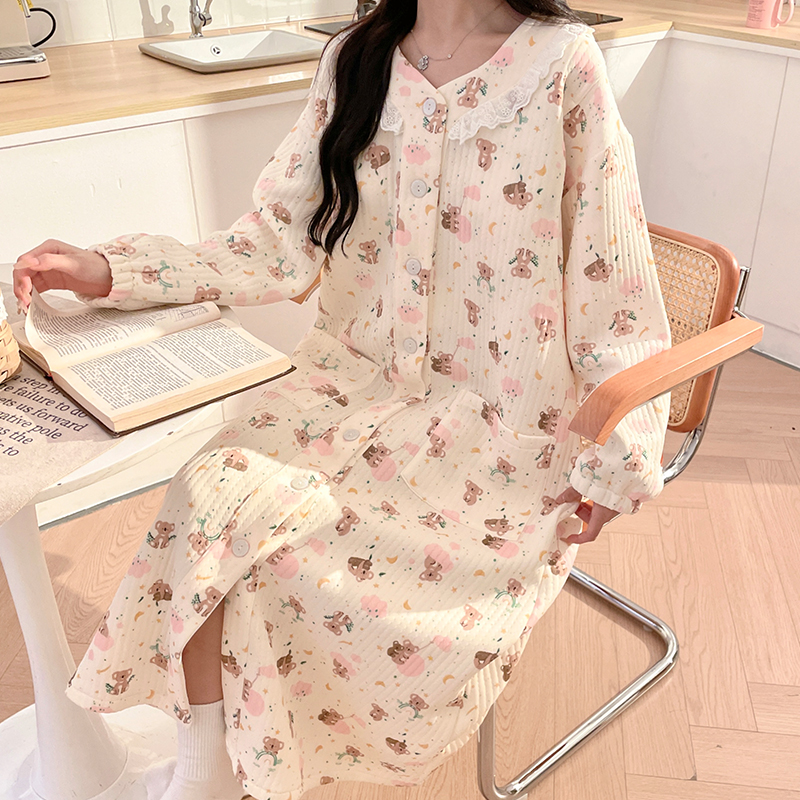 带胸垫免穿文胸空气棉夹层哺乳长裙加肥加大孕妇套装怀孕期可外穿