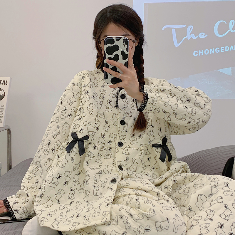 大码孕妇哺乳服夹棉保暖纯棉宽松