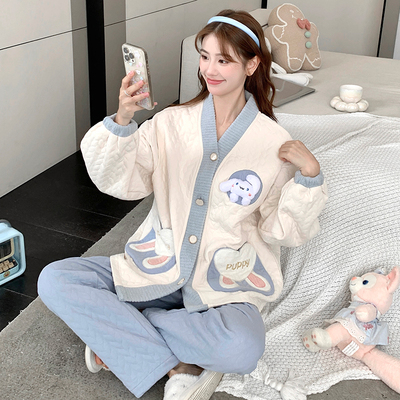 加大码孕妇加厚夹棉宽松哺乳待产