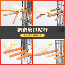 鹦鹉站杆玩具花椒木磨牙棒八哥鸟站棍磨砂杠磨爪棒嘴鸟笼配件用品