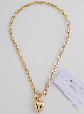 缀星出口尾余少量正品折扣os/otherstories镀真金桃心项链