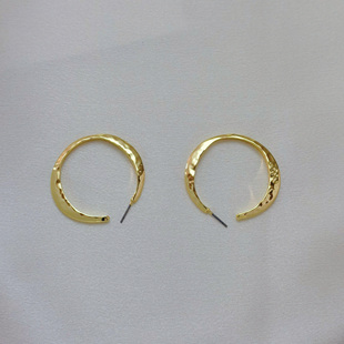 缀星外贸原单折扣otherstories/os家铜镀真金锤纹设计感耳环耳饰