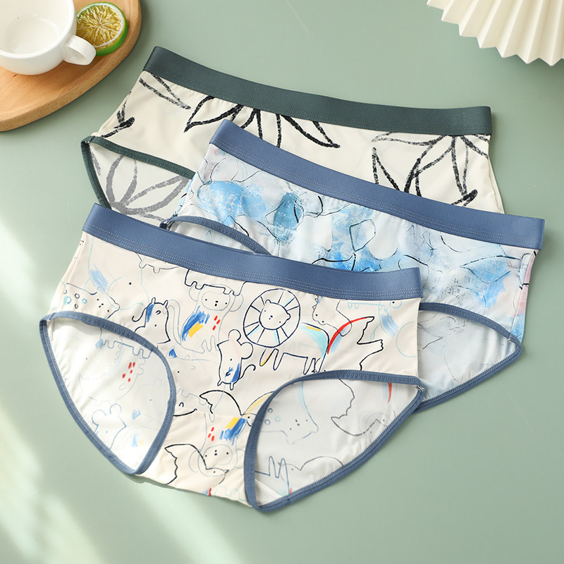 飞鸟集~文艺时尚印花内裤女轻薄冰丝内裤女三角裤凉感女士包臀,女士内衣/男士内衣/家居服,女三角裤,淘宝优惠券,粉丝福利购,淘宝优惠卷