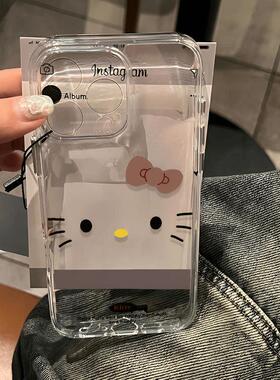 新款手机壳凯蒂猫咪适用苹果16Plus手机壳iPhone15新款14ROMAX/13/12/11透明保护套