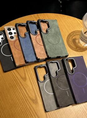 新款手机壳翻皮瞳眼镜框印字适用三星S26ULTRA手机壳S24PLUS液态大孔保护套保护套