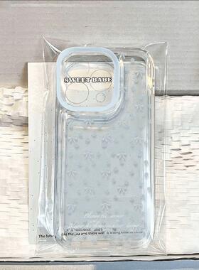 新款手机壳蝴蝶结花适用苹果15Plus手机壳iPhone16新款14ROMAX/13/12/11透明保护套