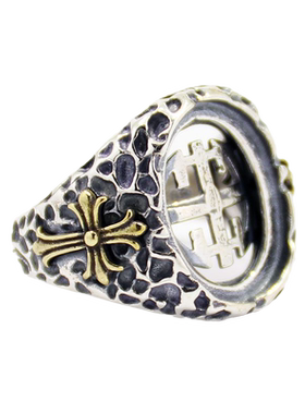 s925纯银戒指空托复古diy玉石