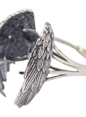 女款S925纯银圆珠镶嵌托戒指空托