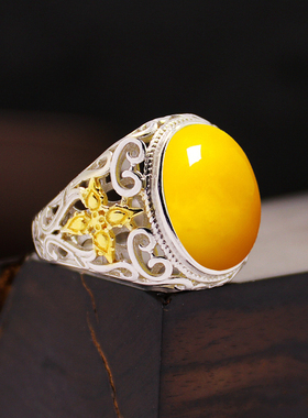 纯银戒指空托电镀分色S925男款