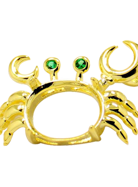 纯银吊坠空托四爪横财DIY宝石