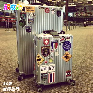 周游世界行李箱旅行箱贴纸笔记本吉他拉杆箱子涂鸦装 饰防水贴画