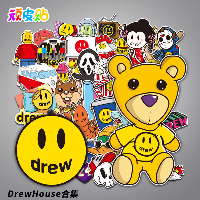 【合集】drewhouse行李箱贴纸卡通潮牌笔记本吉他滑板装饰贴防水