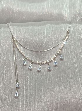 pp饰品小众设计双层流苏锁骨链