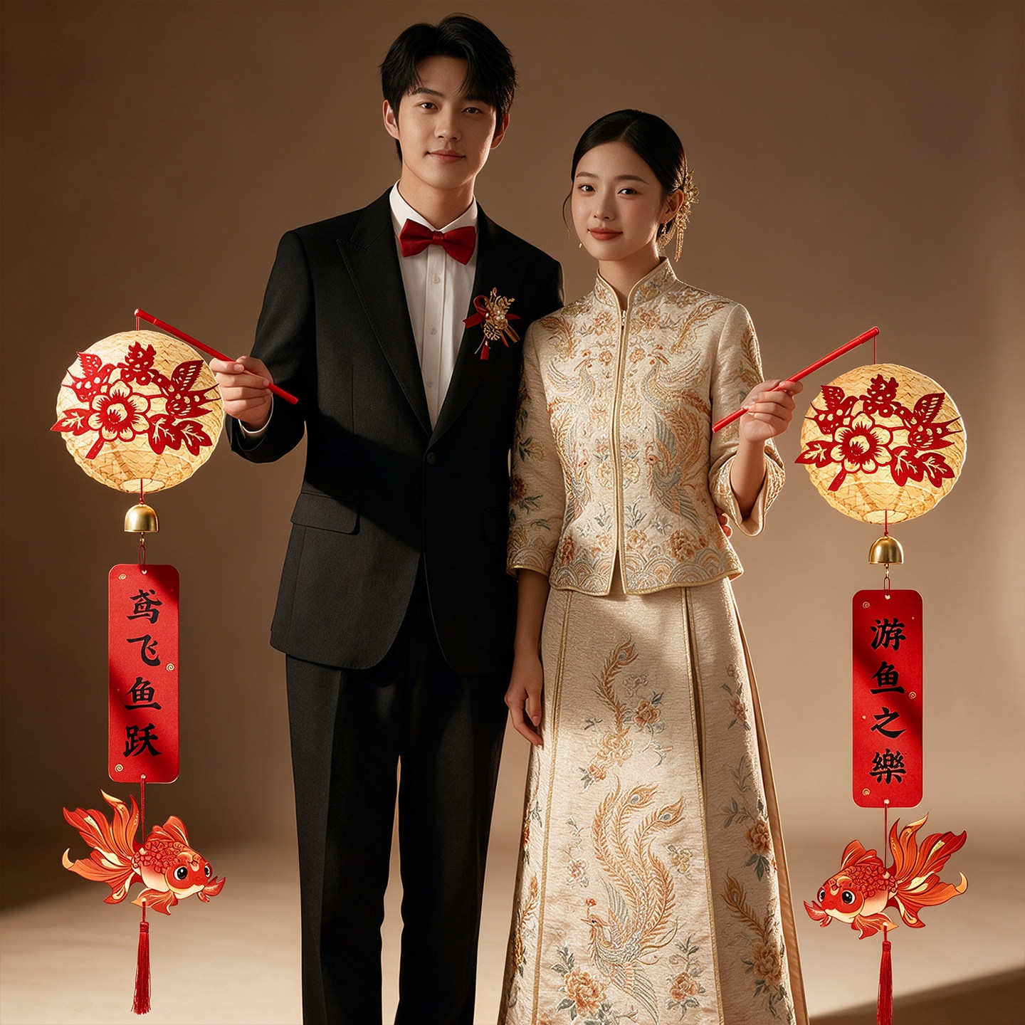 2026结婚新娘晨袍手持提灯笼拍照道具婚礼高级氛围感装饰拍照神器