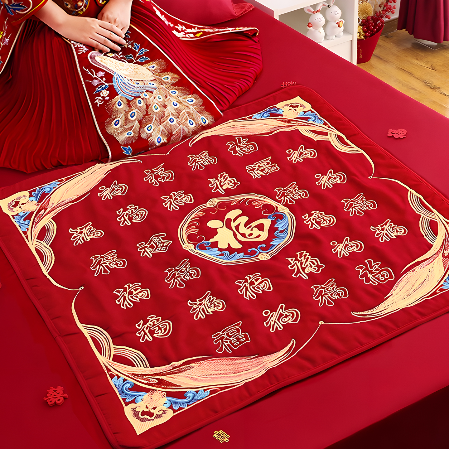 跪垫结婚用的坐福垫女方出嫁备婚刺绣福被新娘压床喜被子婚庆用品,节庆用品/礼品,婚庆跪垫,淘宝优惠券,粉丝福利购,淘宝优惠卷