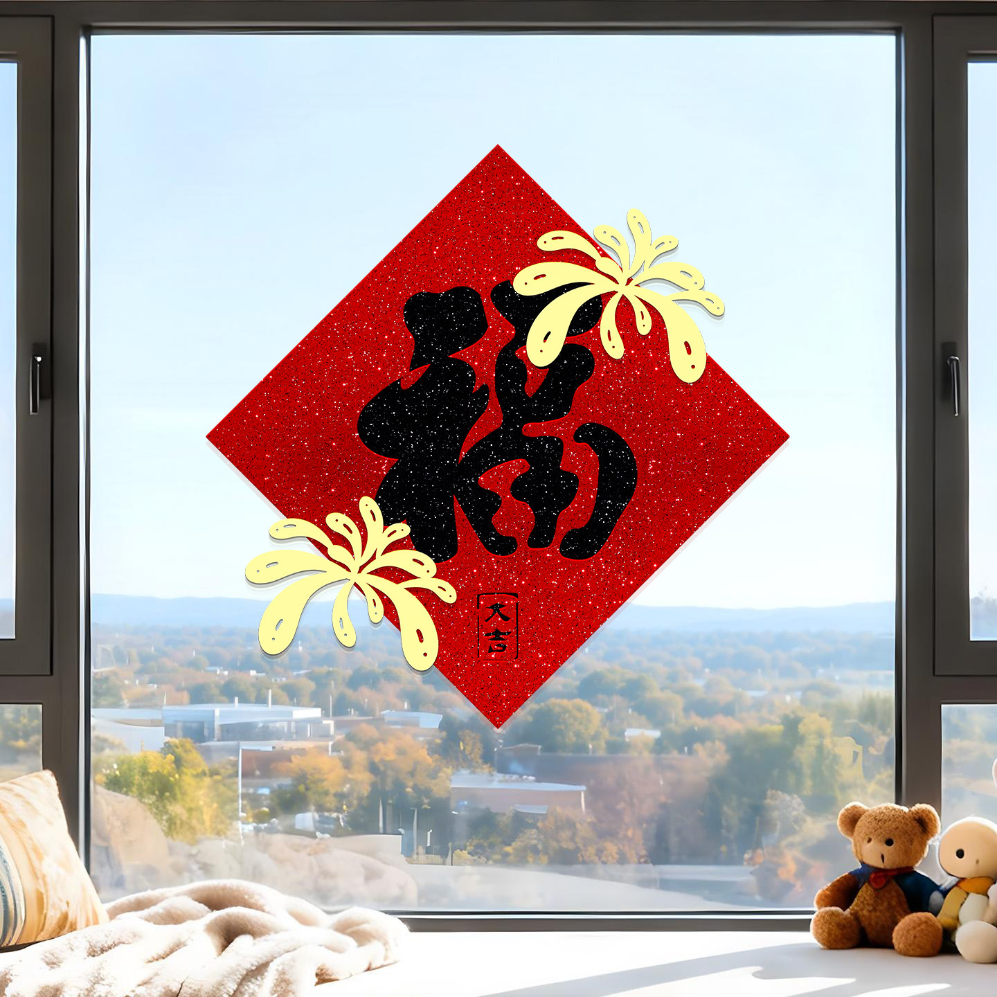 新年装饰福字门贴2026马年新款家用大门窗户贴纸斗方元旦春节氛围,节庆用品/礼品,福字/窗花/窗贴,淘宝优惠券,粉丝福利购,淘宝优惠卷