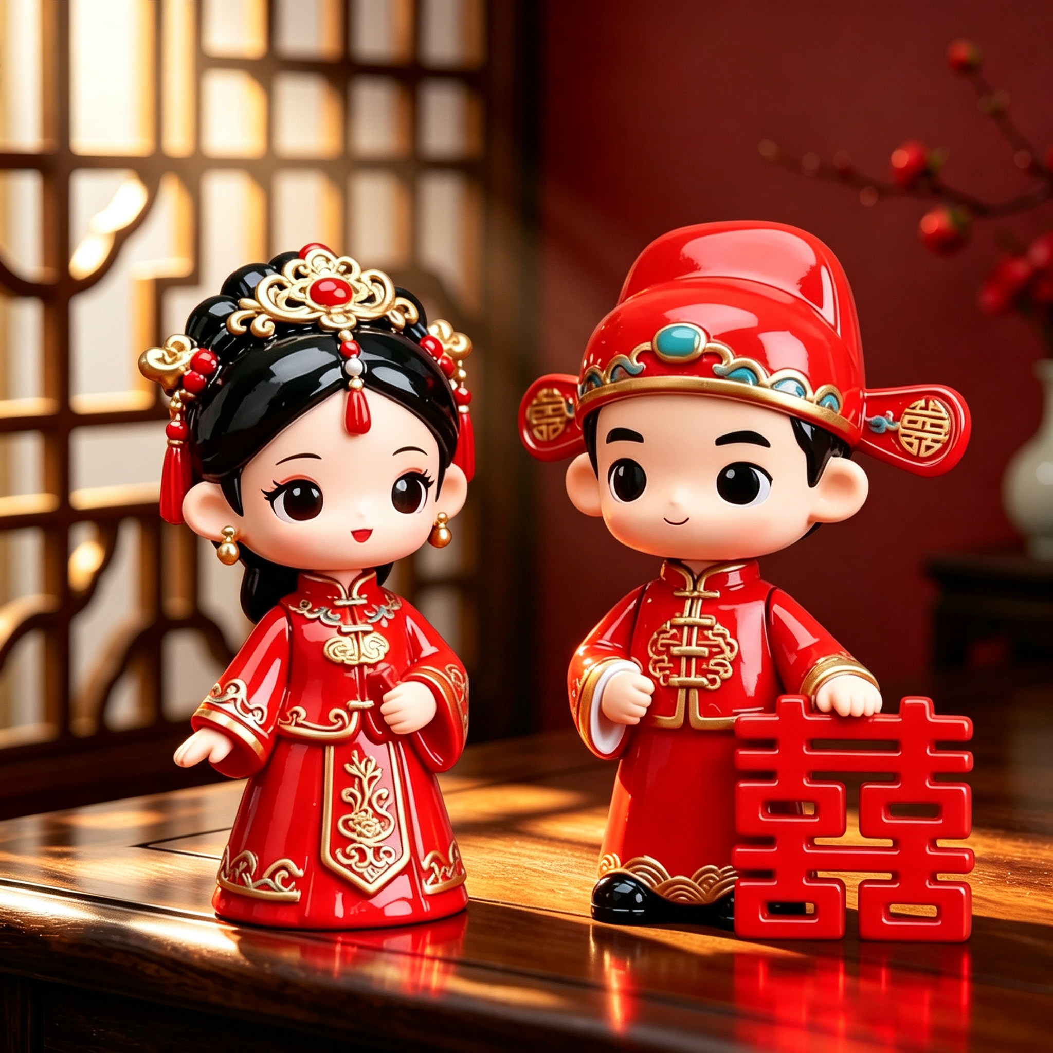 结婚摆件新婚礼物娃娃新娘公仔玩偶人偶婚房喜字婚庆桌面装饰品小
