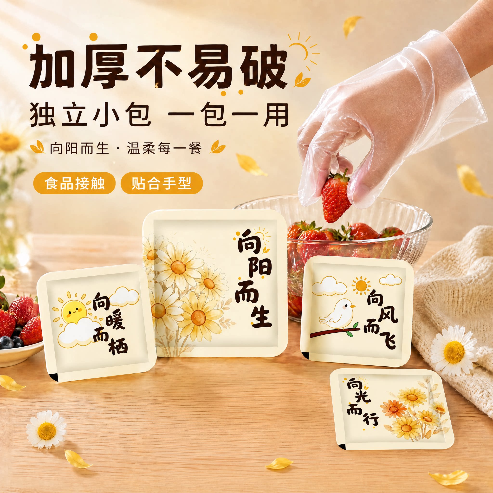 食品级加厚不易破一次性手套图片