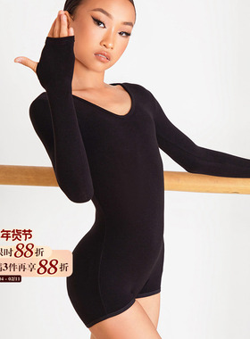 小小ZYM【OOTD】上衣连体u领拉丁舞服女童体操服长袖24074