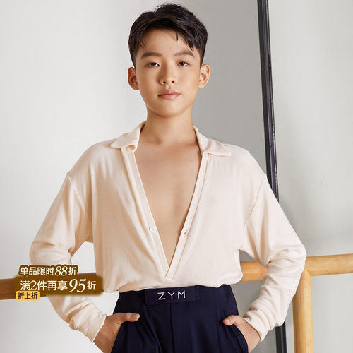 小小ZYM【Space】上衣超低v领男童拉丁舞新款练功服松弛感N034