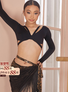 小小ZYM【醉金】半裙一片式围裹女童拉丁舞练功服高级复古感25091