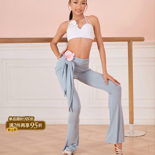 小小ZYM【Safety island】裤子假两件拉丁舞练功服女童微喇24069